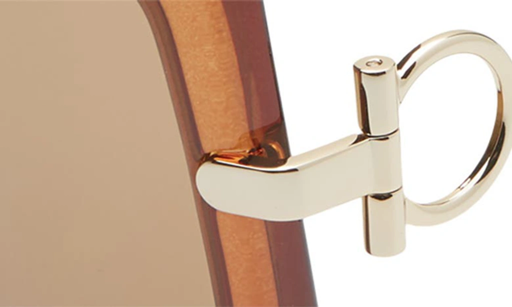 Ferragamo Salvatore Gancio 55mm Square Sunglasses In Brown  display picture 1