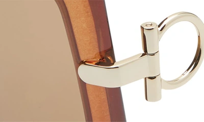 Ferragamo Salvatore  Gancio 55mm Square Sunglasses In Brown