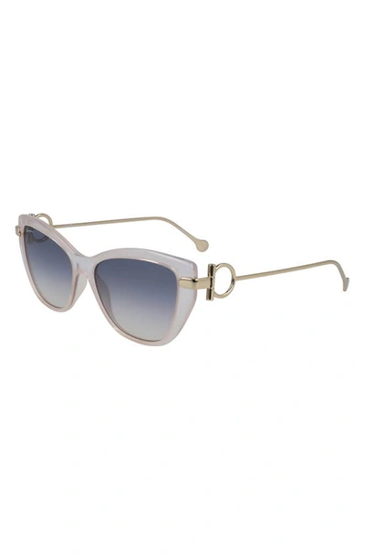 Ferragamo Salvatore  55mm Cat Eye Sunglasses In Nude