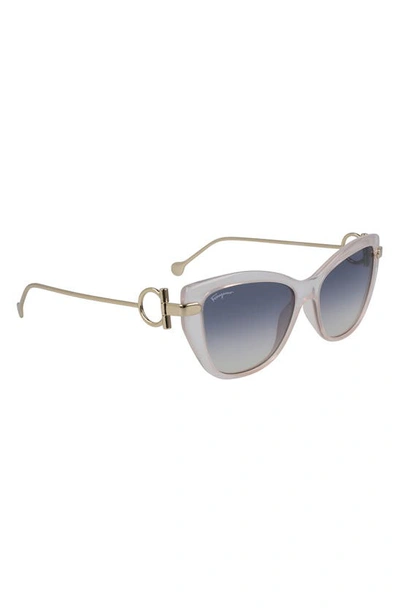 Ferragamo Salvatore  55mm Cat Eye Sunglasses In Nude