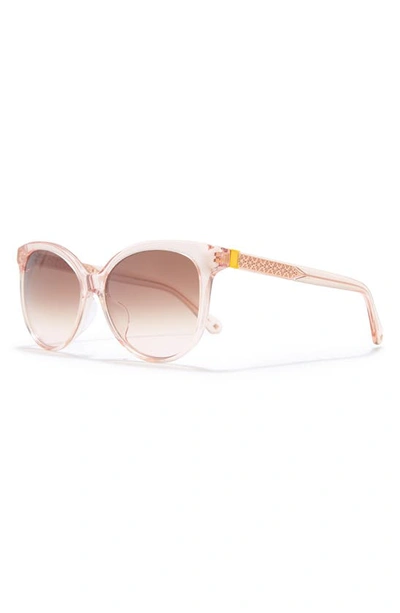Shop Kate Spade Kinsley 55mm Cat Eye Sunglasses In Crys Beige / Brown Pink Grad