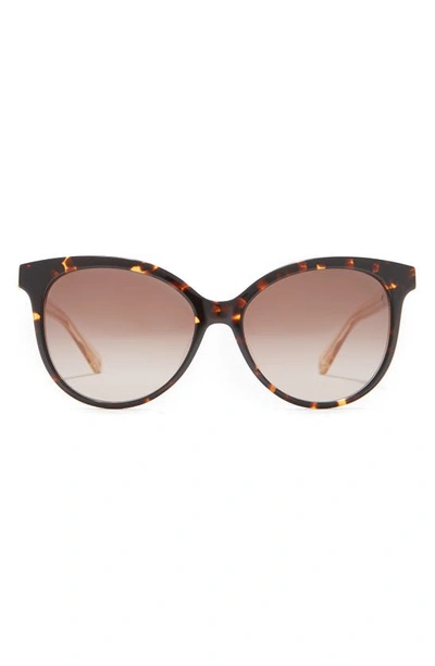 Shop Kate Spade Kinsley 55mm Cat Eye Sunglasses In Dark Havana / Brown Gradient