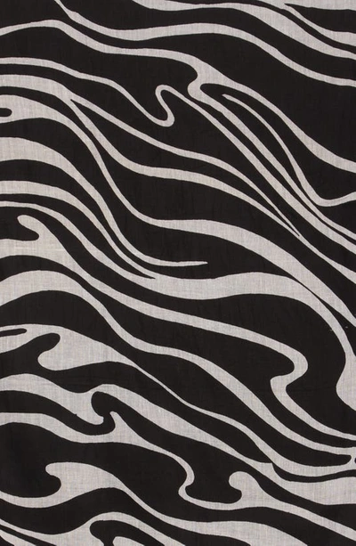 Shop La Fiorentina Zebra Print Cover-up Sarong In Light Grey/ Black