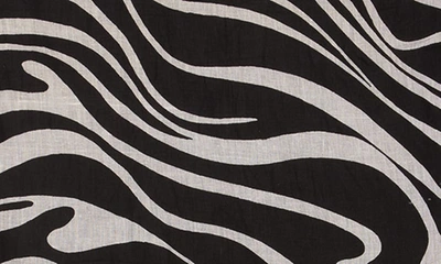 Shop La Fiorentina Zebra Print Cover-up Sarong In Light Grey/ Black