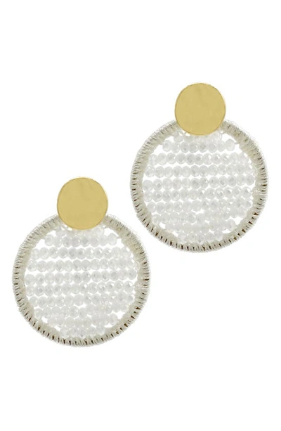 Shop Adornia 14k Yellow Gold Plated Beaded Circle Earrings In White