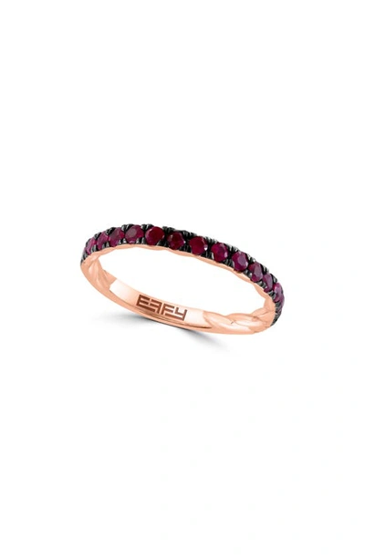 Shop Effy Natural Stone Ring In Ruby / Rose Gold
