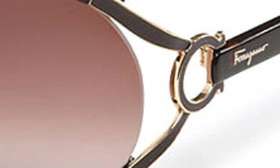 Ferragamo 59mm Oversized Sunglasses In Dark Brown/ Brown Gradient