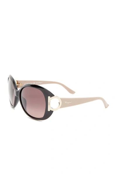 Ferragamo 57mm Oversized Sunglasses In Black