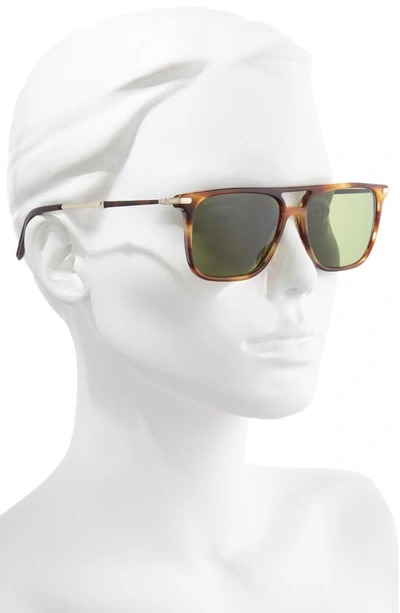 Ferragamo Salvatore  57mm Square Sunglasses In Striped Brown