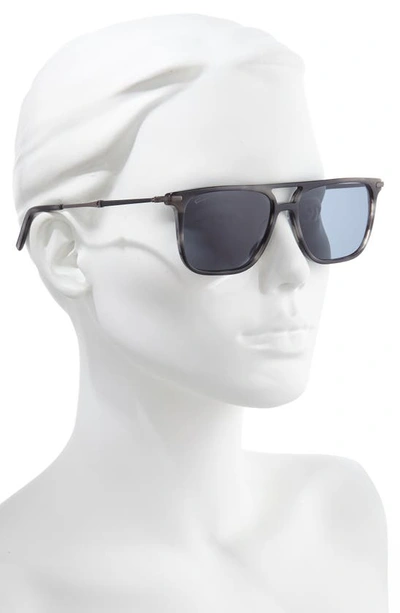 Ferragamo Salvatore  57mm Square Sunglasses In Striped Grey