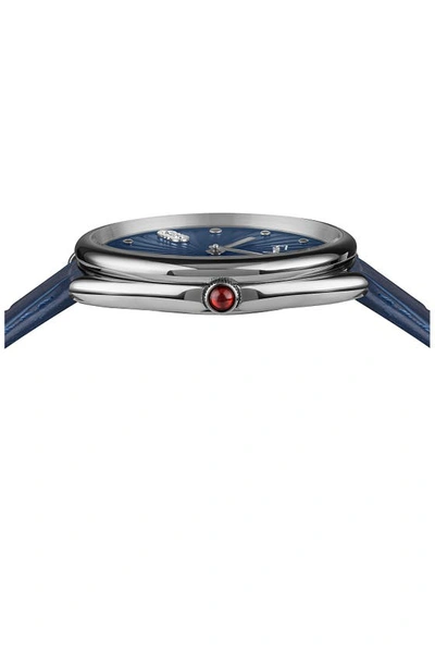 Ferragamo Cuir Croc Embossed Leather Strap Watch, 34mm In Stainless Steel