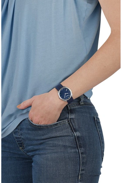 Ferragamo Cuir Croc Embossed Leather Strap Watch, 34mm In Stainless Steel