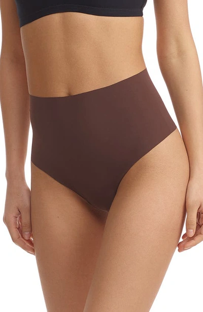 Shop Commando Classic High Rise Thong In Mocha