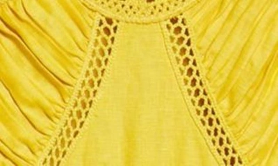 Shop Ulla Johnson Titiana Long Sleeve Linen Minidress In Sunsprite