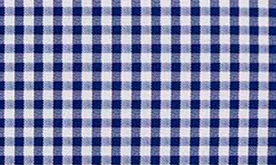 Shop David Donahue Slim Fit Gingham Barrel Cuff Dress Shirt In Navy