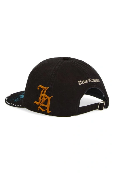 Shop Aries X Juicy Couture Embroidered I Am Juicy Loaded Baseball Cap In Blk Black