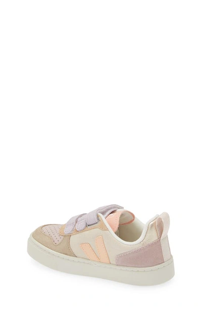 Veja V-10 Suede Sneakers In Beige Multi