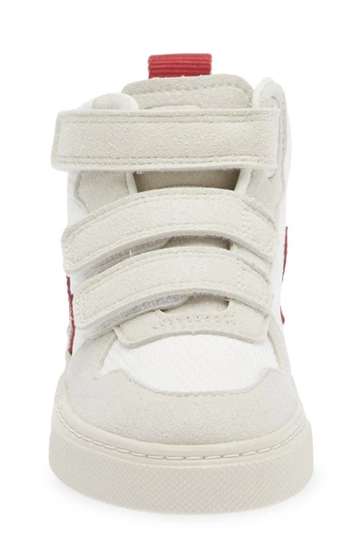 Shop Veja Kids' Small V-10 Mid Sneaker In White Marsala