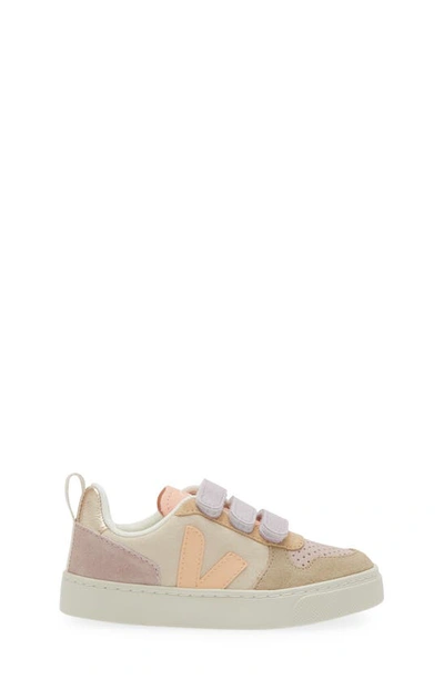Veja V-10 Suede Sneakers In Beige Multi