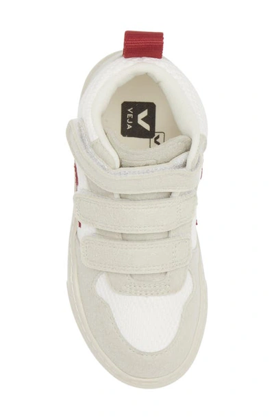 Shop Veja Kids' Small V-10 Mid Sneaker In White Marsala
