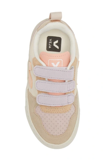 Veja V-10 Suede Sneakers In Beige Multi