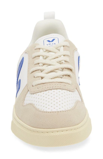 Shop Veja Kids' Small V-10 Sneaker In Extra-white Paros Almond