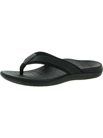 Shop Vionic 544mtide Mens Nubuck Sandals Flip-flops In Black