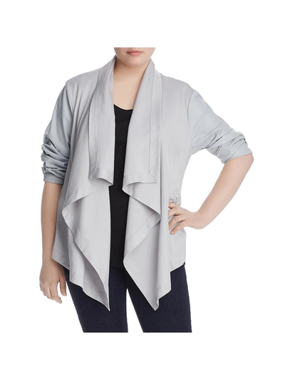 Shop Bagatelle Plus Womens Tencel Drapey Open-front Blazer In Grey