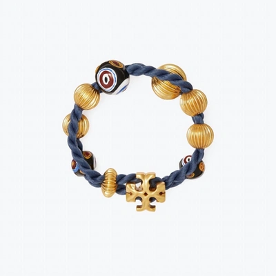 Shop Tory Burch Roxanne Wrap Bracelet In Navy Blue