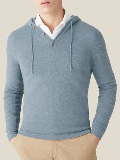 Shop Luca Faloni French Blue Pure Cashmere Hoodie