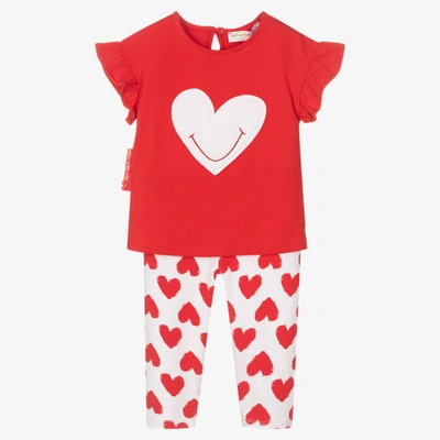 Shop Agatha Ruiz De La Prada Girls Red & White Hearts Leggings Set