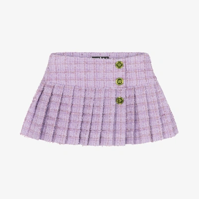 Shop Versace Girls Purple Tweed Skirt