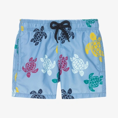 Shop Vilebrequin Boys Blue Turtle Swim Shorts