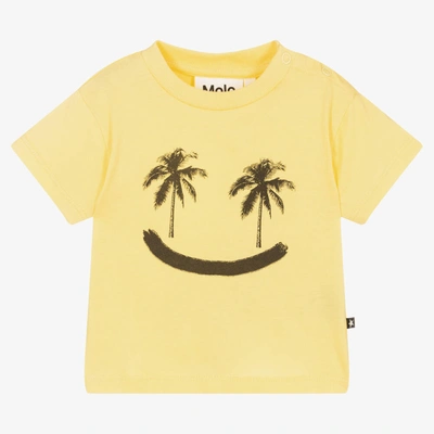 Shop Molo Yellow Smiley Palm Tree T-shirt
