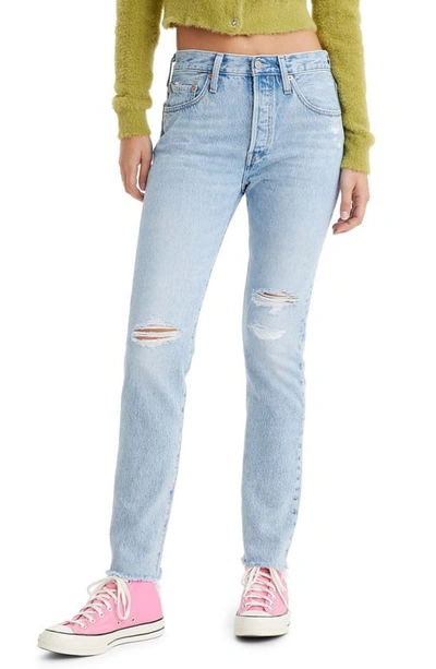 Shop Levi's 501® Ripped High Waist Skinny Jeans In Rolling With It