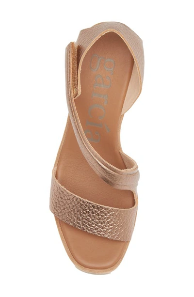 Shop Pedro Garcia Fineta Wedge Sandal In Suntan Cervo Lame