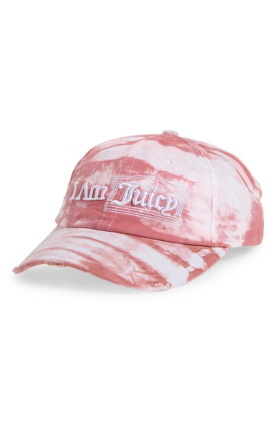 Shop Aries X Juicy Couture Embroidered I Am Juicy Tie Dye Baseball Cap In Pnk Pink