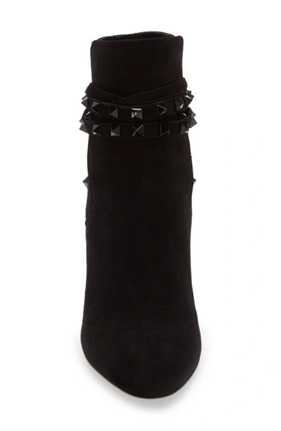 Shop Valentino Rockstud Flair Bootie In Black Suede