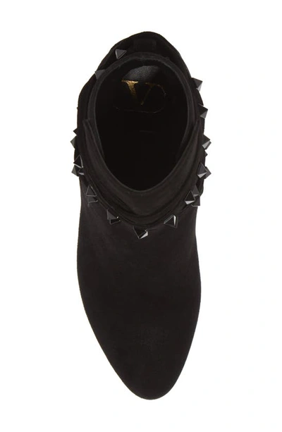 Shop Valentino Rockstud Flair Bootie In Black Suede