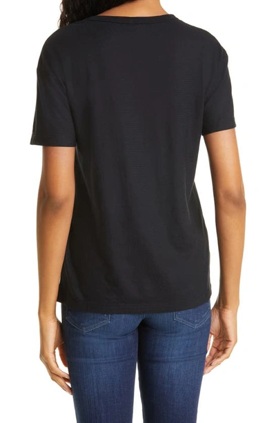 Shop Ag Relaxed Cotton U-neck Tee In True Black