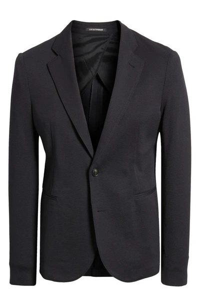 Shop Emporio Armani Textured Soft Sport Coat In Black