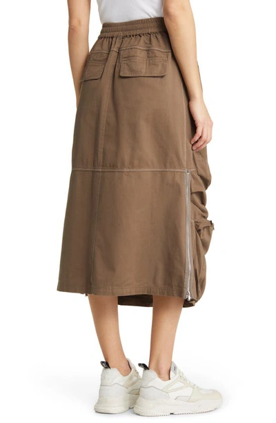 Shop Nikki Lund Esther Cargo Cotton Blend Midi Skirt In Green