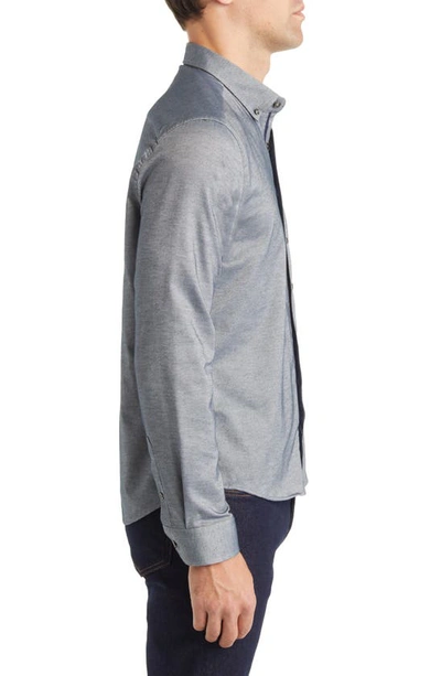 Stone Rose Performance Solid Drytouch® Button-down Shirt In Navy