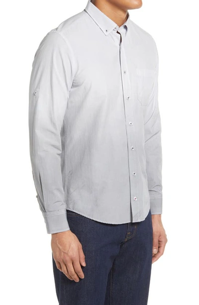 Stone Rose Long Sleeve Stretch Button-down Shirt In White