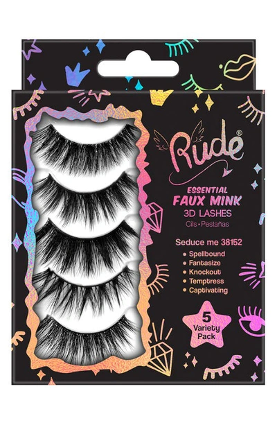 Shop Rude Assorted 5-pack Essential Faux Mink 3d Lashes In Seduce Me