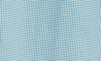 Shop Stone Rose Micro Geometric Print Trim Fit Stretch Cotton Button-up Shirt In Blue