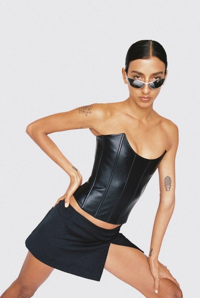 Cor.e Leia Corset In Black Leather