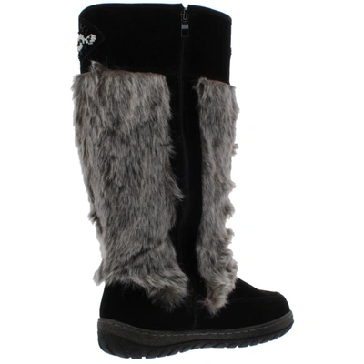Wanderlust Nika Womens Water Resistant Faux Fur Lined Knee-high Boots In Black
