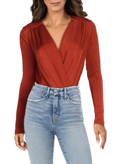 Shop Intimately Free People Turnt Womens Surplice V-neck Bodysuit In Red