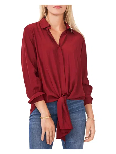 Shop Vince Camuto Womens Tie Front Dressy Blouse In Red